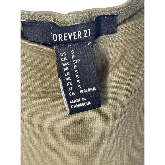 Forever 21 Dark Olive Thin Strap Bodycon Midi Dress Women's Size Small - Picture 3 of 4